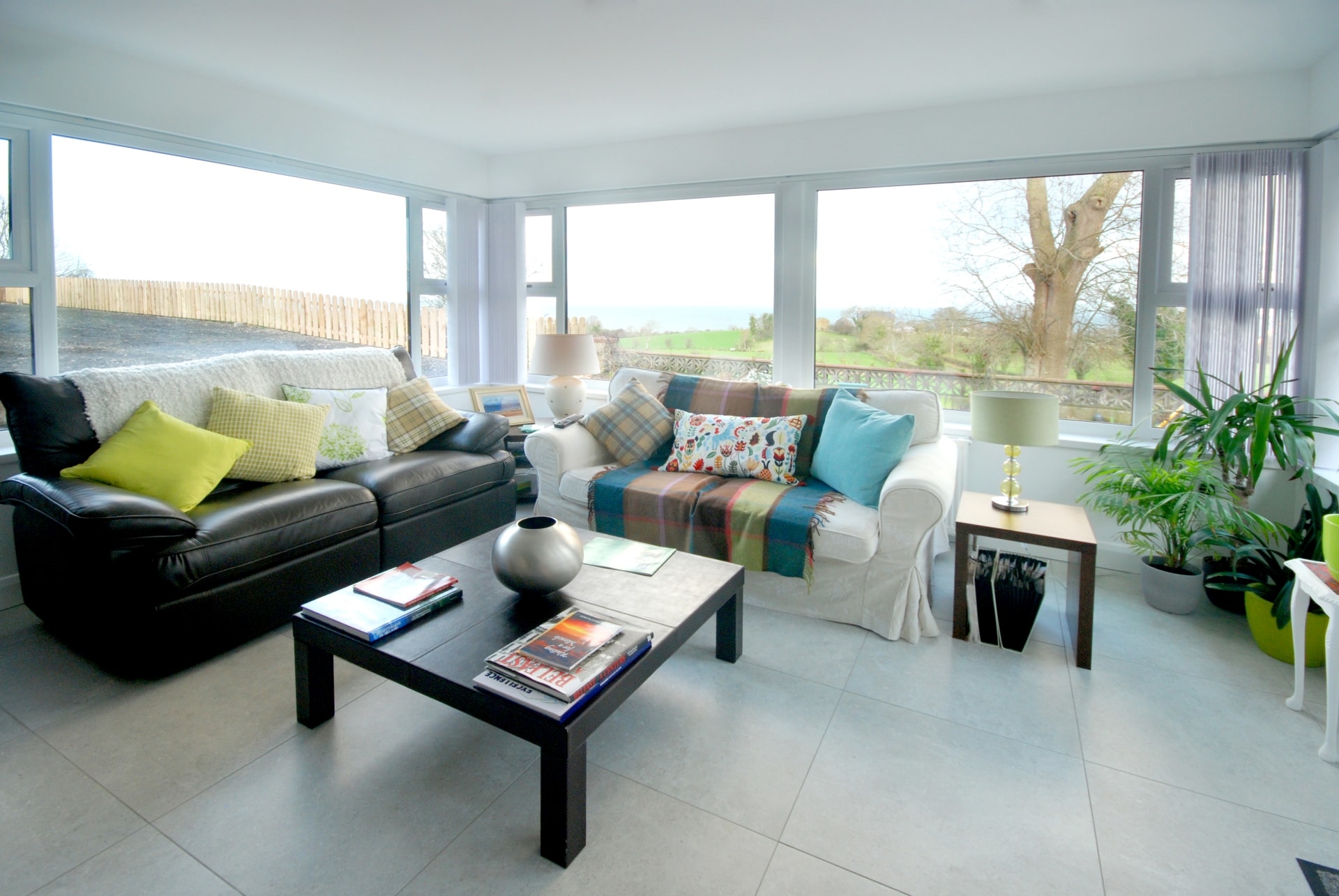 Sun room living space at Arran View B&B